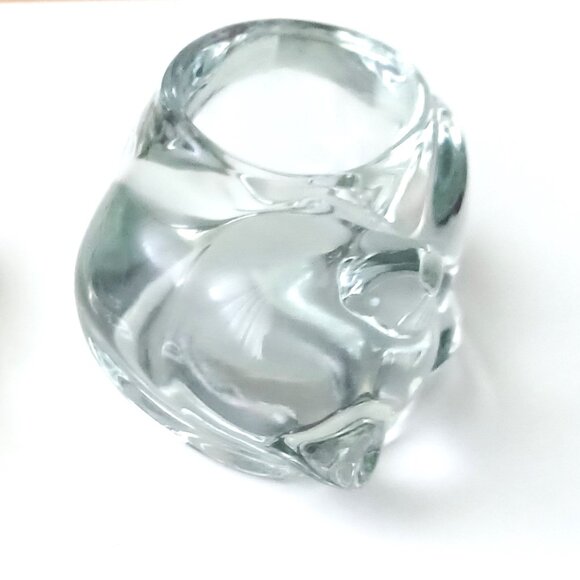 Lot of Two Glass Sleeping Cat Votive Candle Holders Avon and Unknown - Picture 8 of 9